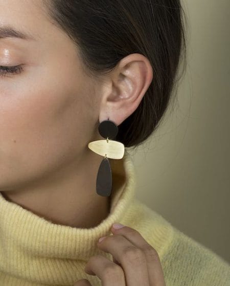 Aztec Earrings Black Rhodium & Gold plated